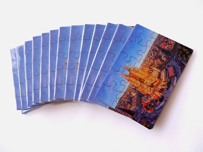 Puzzel kaart 6 of 15 stukjes 10x15 cm